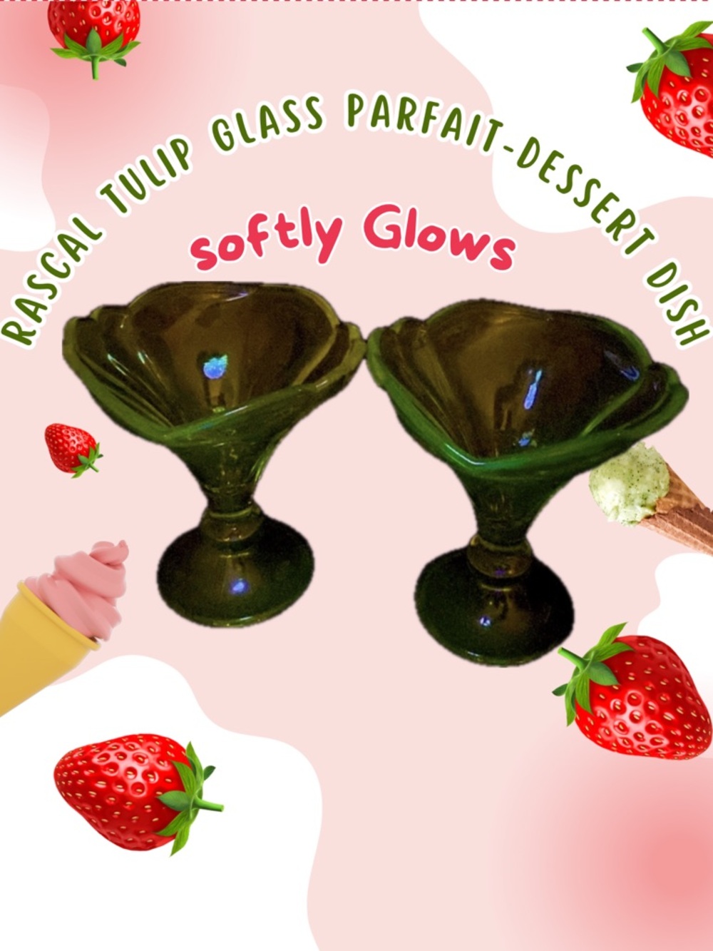 2- Rastal Tulip Glowy Glass Parfait Dessert Dishes